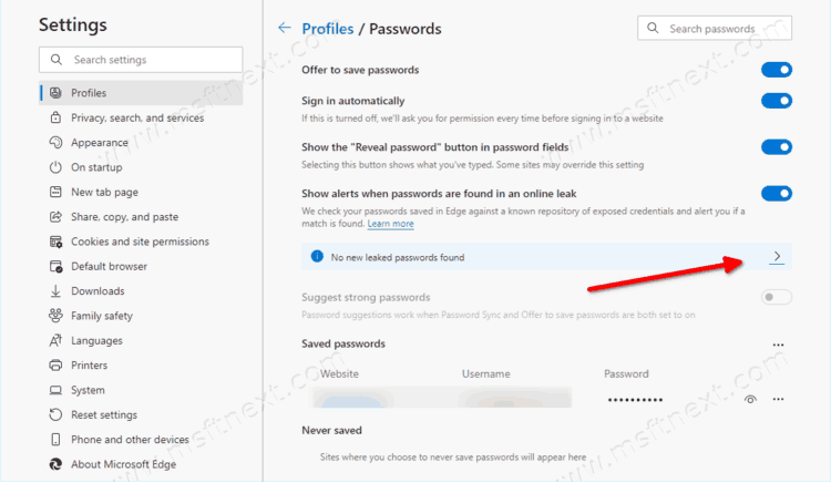 Manually Scan For Compromised Passwords In Microsoft Edge
