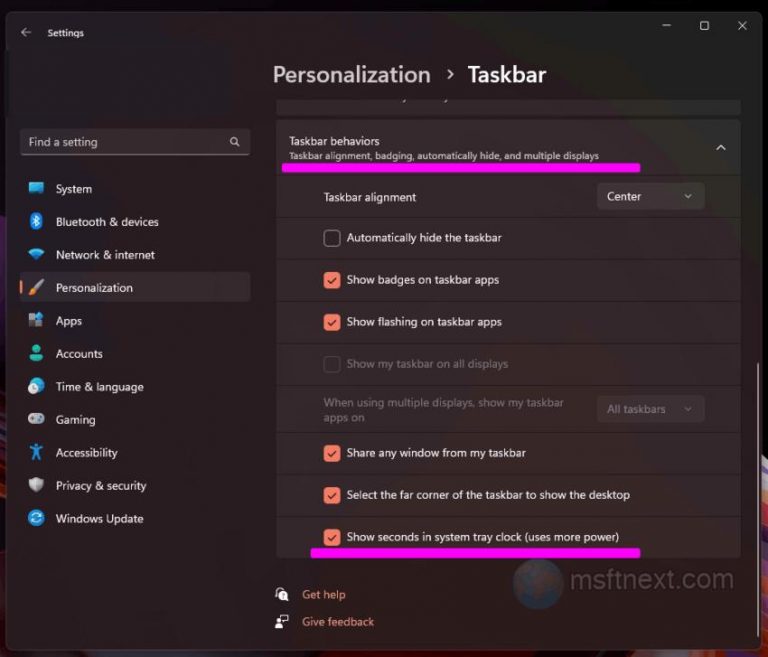 How To Enable Seconds For Taskbar Clock In Windows 11